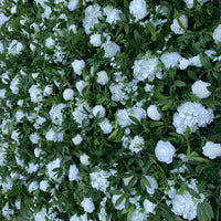 Green Foliage Flower Wall with Whites & Wisteria - Starlight Flower Walls